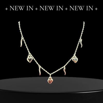 Collana cuore santo e corno