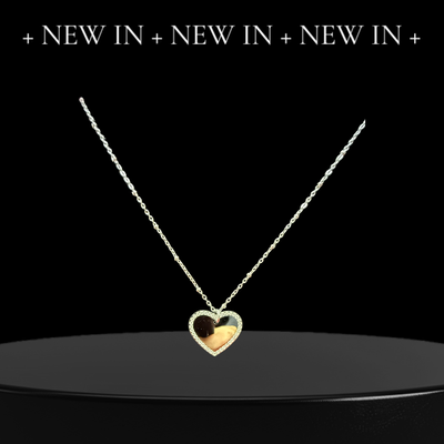 Collana pendente  cuore bordo con strass (personalizzabile)