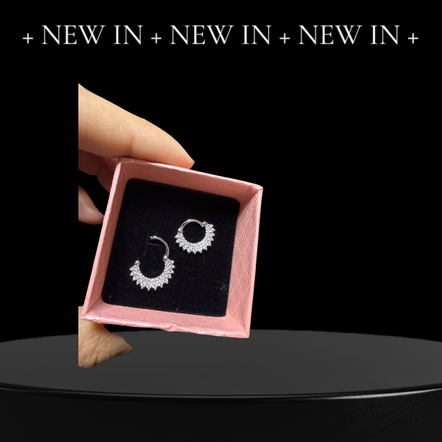 Orecchini flat argento brillantinati