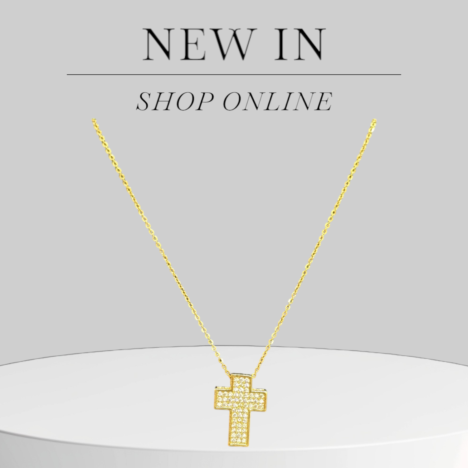 Collana croce con brillantini ORO/ARGENTO