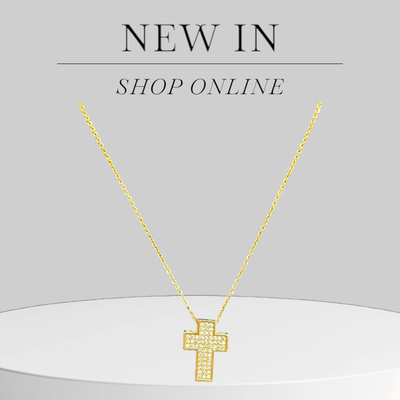 Collana croce con brillantini ORO/ARGENTO