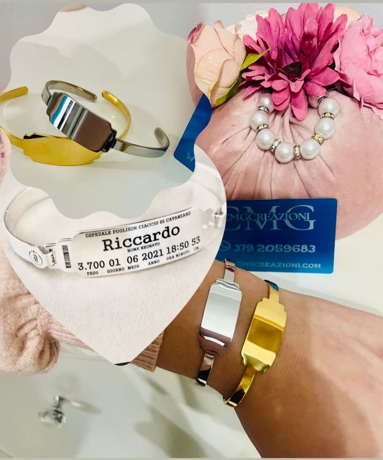 Bracciale medagletta oro/argento (PERSONALIZZABILE)