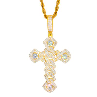 Diamond Cuban Cross Pendant
