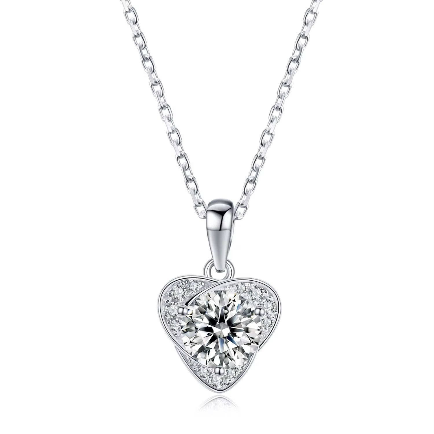 Moissanite Heart Shaped Necklace 16”