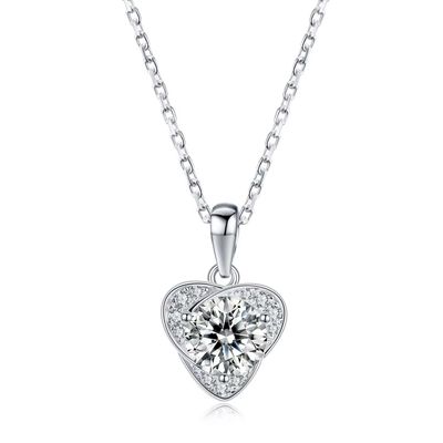 Moissanite Heart Shaped Necklace 16”