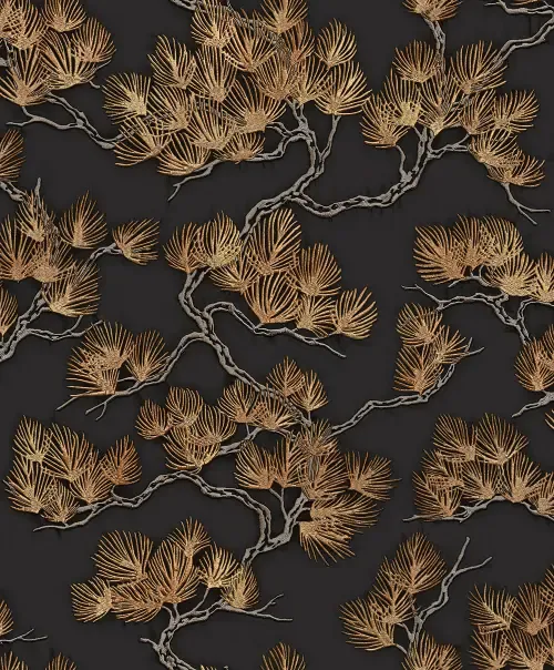 Vliesbehang Bestsellers 1  Wall Fabric/BS1 pine tree black WF121015
