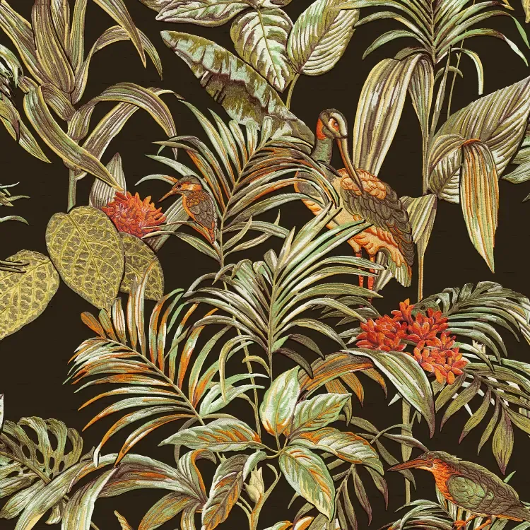 Vliesbehang Bestsellers 1  Wallstitch/BS1 bird of paradise blk DE120015