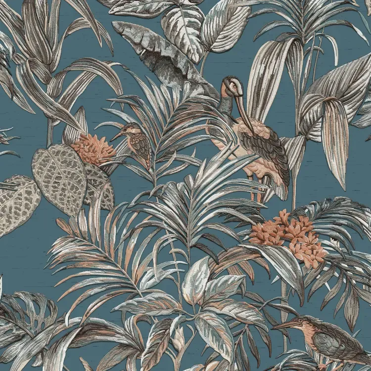 Vliesbehang Bestsellers 1  Wallstitch/BS1 bird of paradise blu DE120016