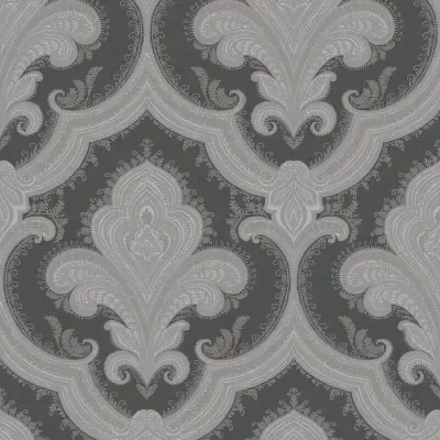 Vliesbehang Bestsellers 1  Casbah/BS1 damask black/grey 519945