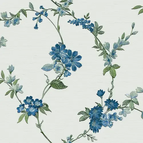 Vliesbehang Bestsellers 1  Fabric Touch/BS1 flower light blue FT221213