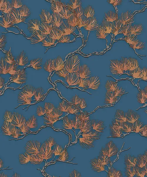 Vliesbehang Bestsellers 1  Wall Fabric/BS1 pine tree blue WF121017