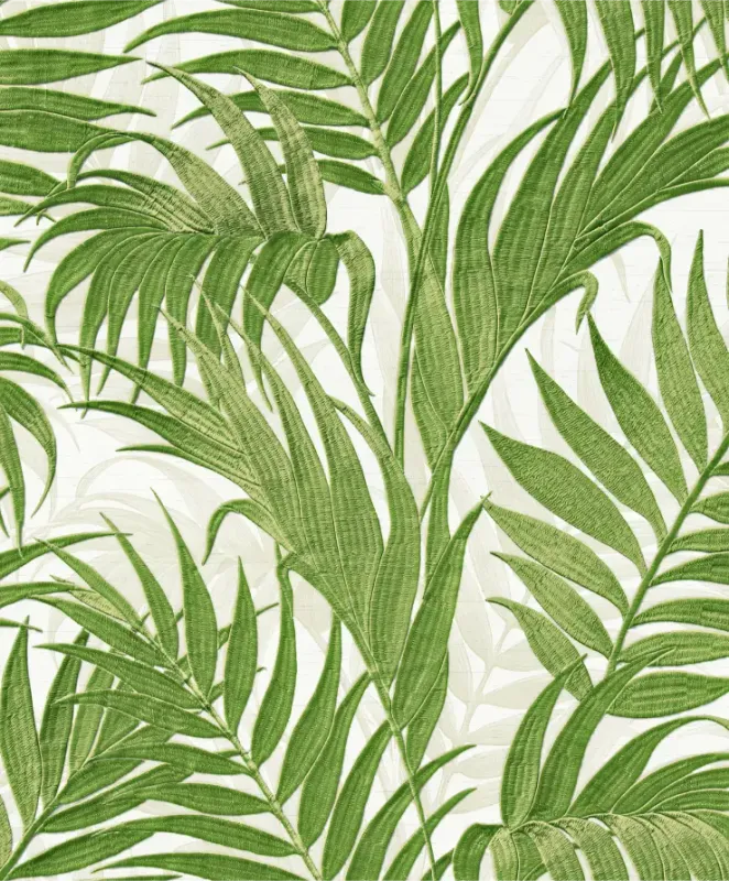 Vliesbehang Bestsellers 1  BS1 Tropical palm leaf green/whit GR322110