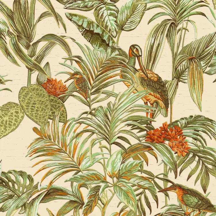Vliesbehang Bestsellers 1  Wallstitch/BS1 bird of paradise grn DE120013