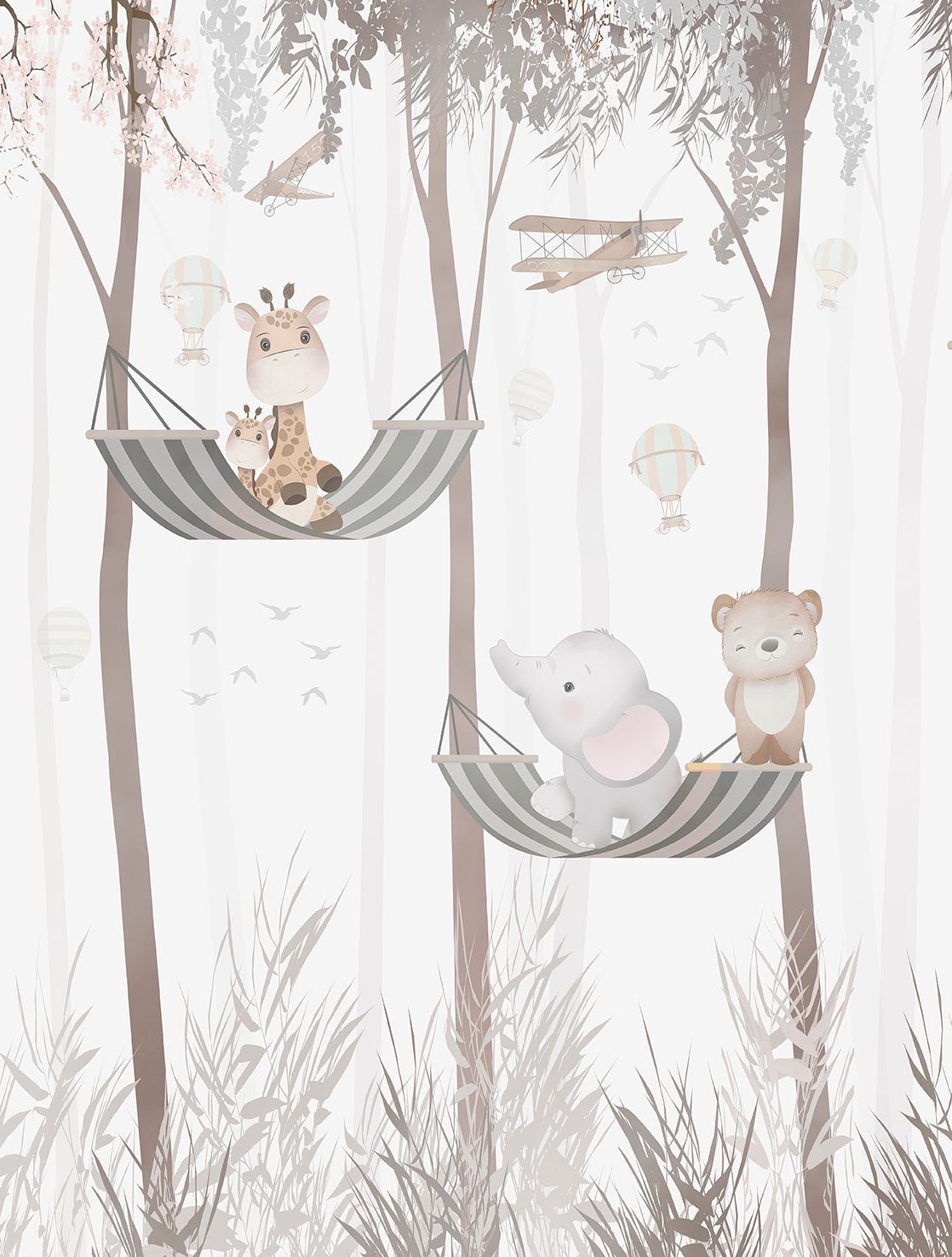 Poster-vliesbehang Cute Walls- Forest Tour 212x280cm CW6032-1