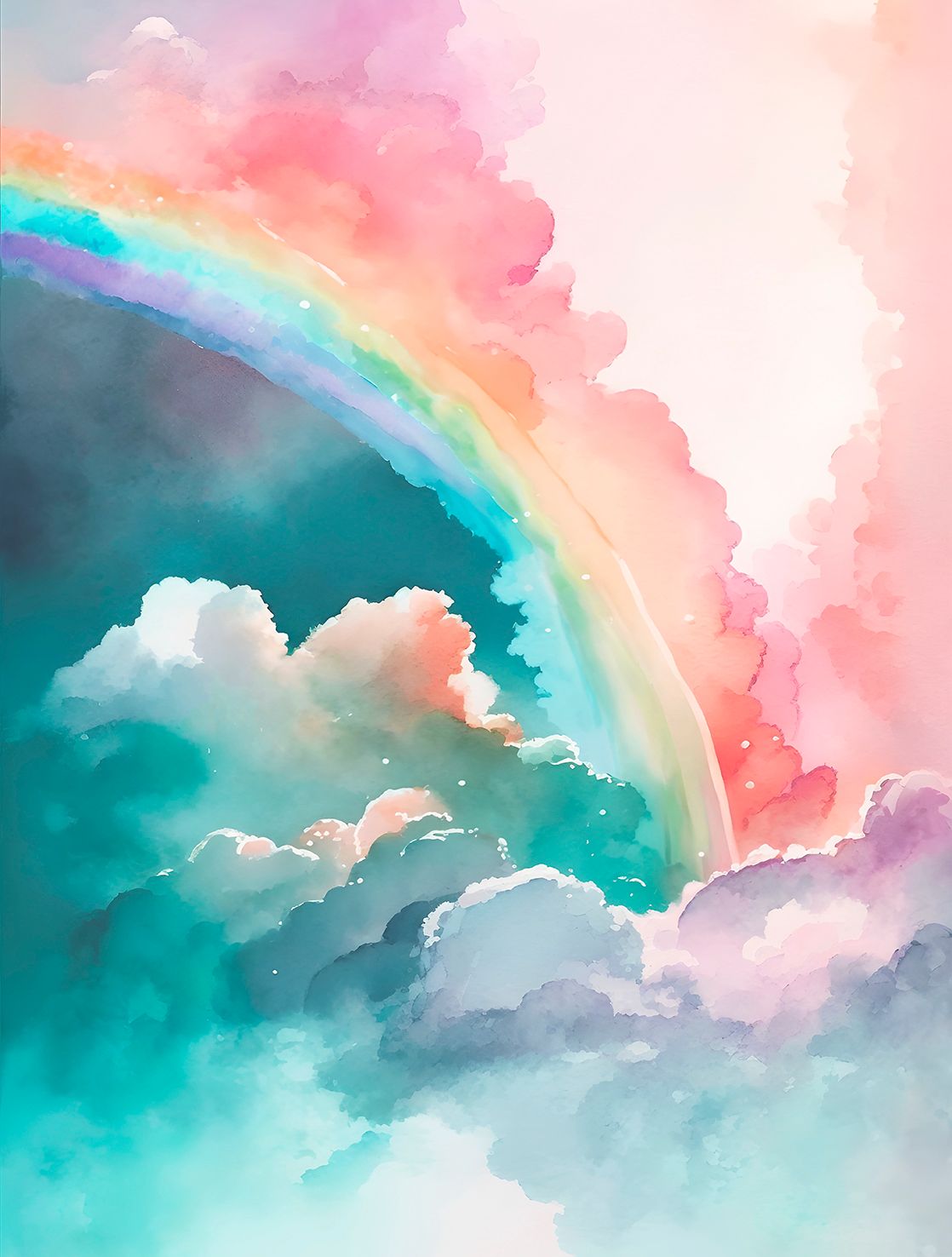 Poster-vliesbehang Cute Walls- Rainbow Magic 212x280cm CW6000-3