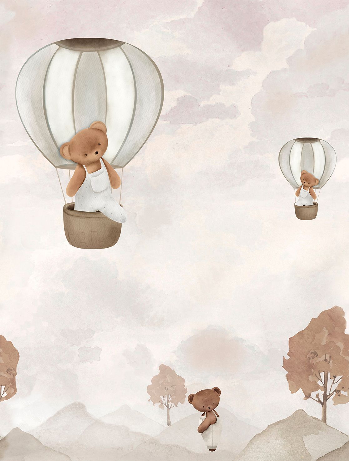 Poster-vliesbehang Cute Walls- Balloon Buddies 212x280cm CW6135-2