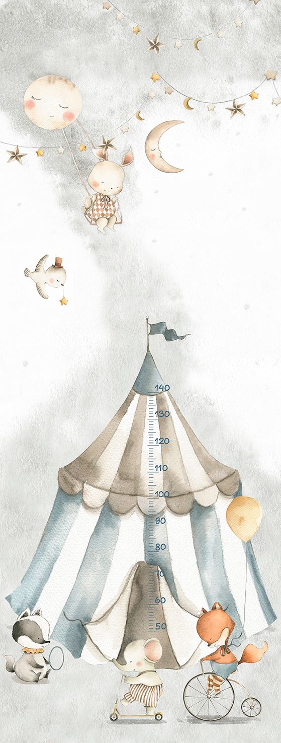 Poster-vliesbehang Cute Walls- Night Circus 106x280cm CW6063-1
