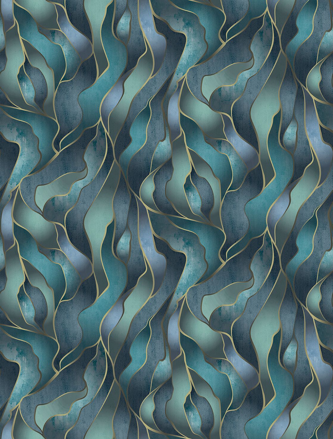 Poster-vliesbehang Feature W- Organic lagoon blue 212x280cm FW4010-2