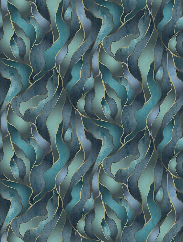 Poster-vliesbehang Feature W- Organic lagoon blue 212x280cm FW4010-2