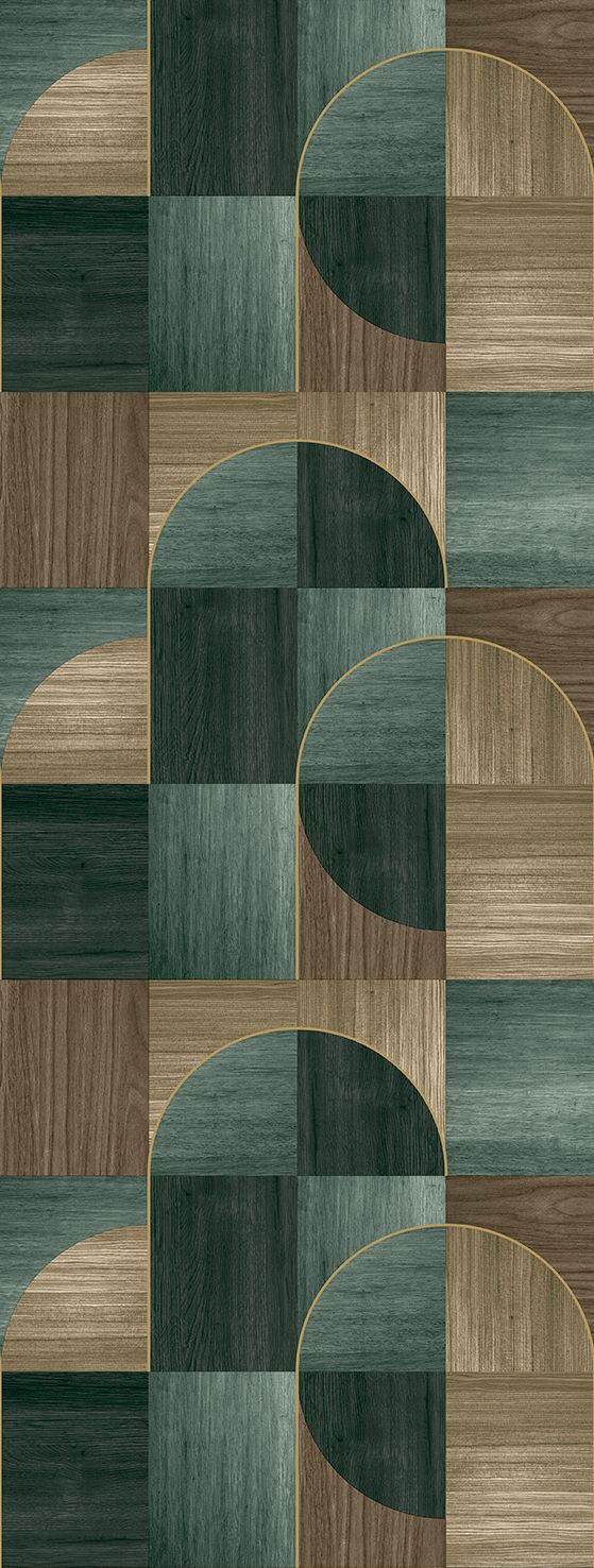 Poster-vliesbehang Feature W- Wd Circles teal 106x280cm FW4012-2