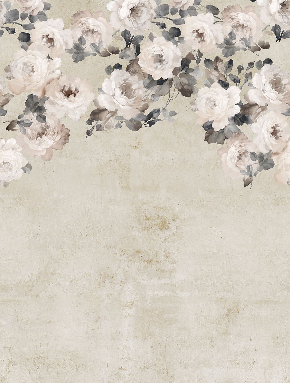 Poster-vliesbehang Feature W- Flowers beige 212x280cm FW4023-1