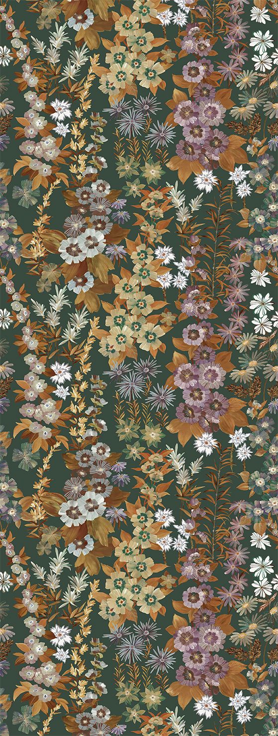 Poster-vliesbehang Feature W- Flora dark green 106x280cm FW4025-10