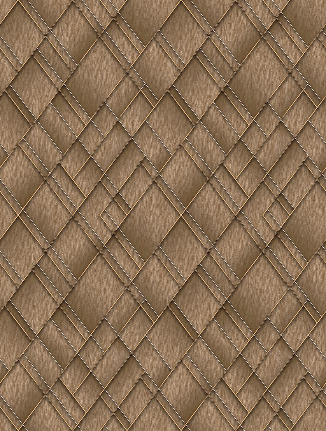 Poster-vliesbehang Feature W- Geometric brown 212x280cm FW4037-3