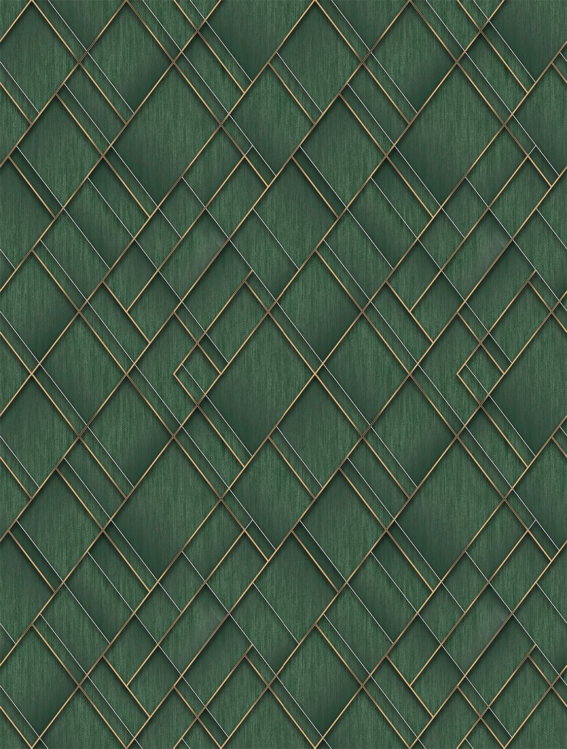 Poster-vliesbehang Feature W- Geometric green 212x280cm FW4037-5