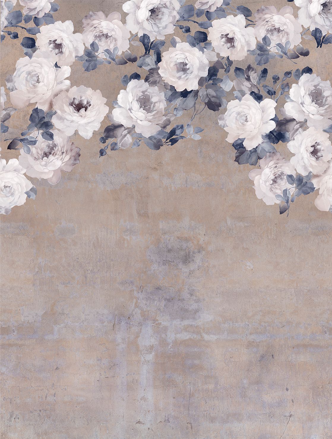 Poster-vliesbehang Feature W- Flowers taupe 212x280cm FW4023-4