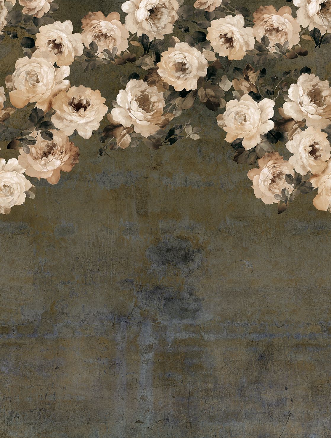 Poster-vliesbehang Feature W- Flowers bronze 212x280cm FW4023-5