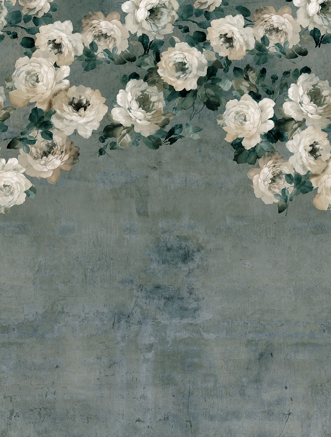 Poster-vliesbehang Feature W- Flowers green 212x280cm FW4023-6