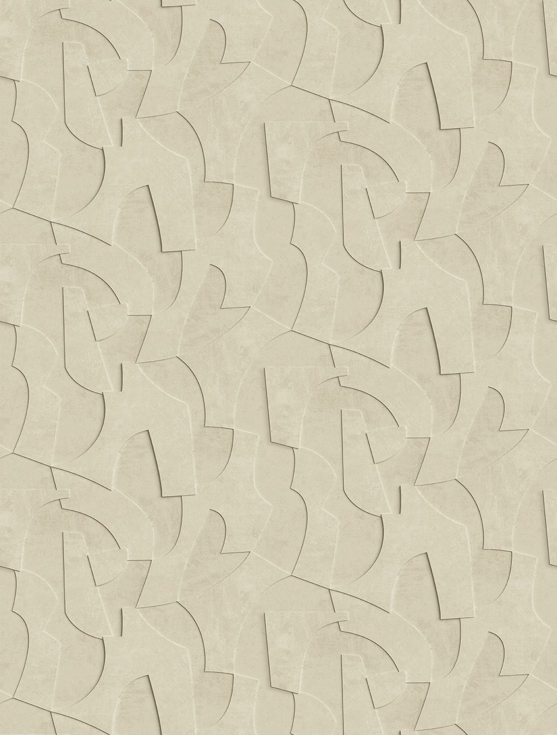 Poster-vliesbehang Feature W- 3D Geo cream 212x280cm FW4042-2