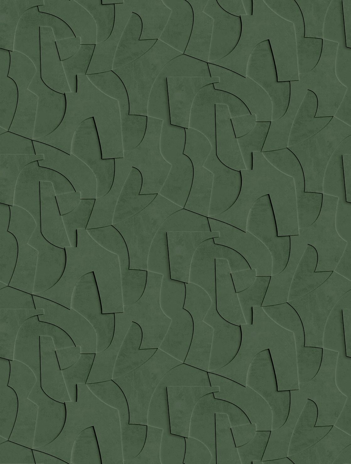 Poster-vliesbehang Feature W- 3D Geo green 212x280cm FW4042-3