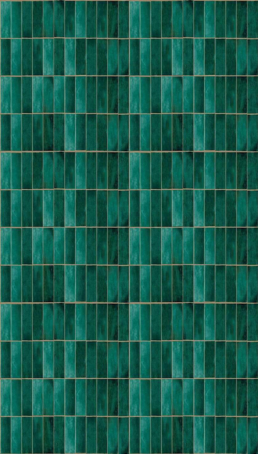 Poster-vliesbehang Feature W- Tiles green 159x280cm FW4045-1