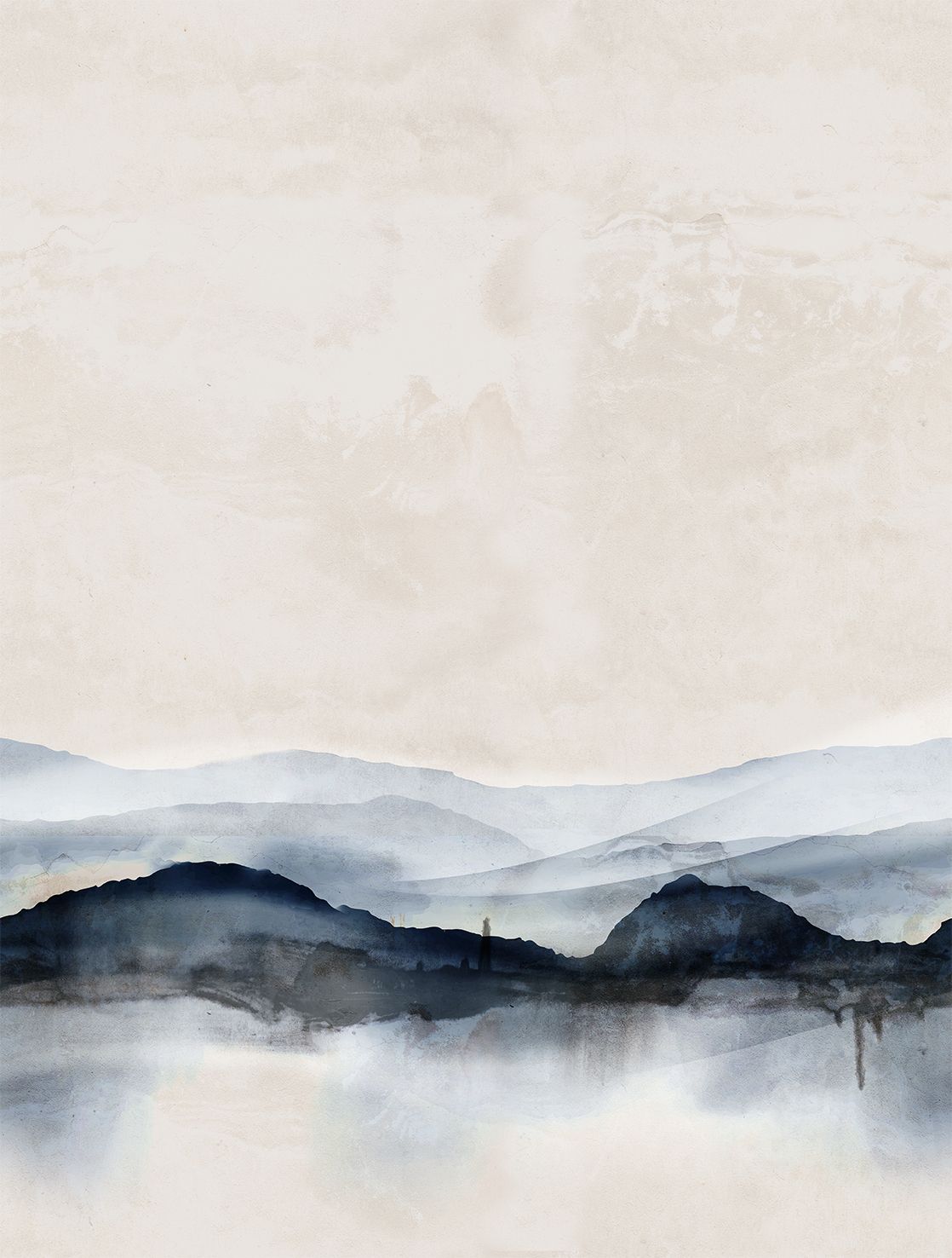 Poster-vliesbehang Feature W- Mountains grey 212x280cm FW4063-2