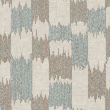 DWD Vliesbehang Renaissance 2 - textured loom aqua/brown