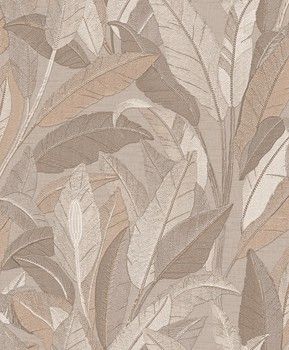 Renaissance 2 - embroidered leaves taupe RE521053