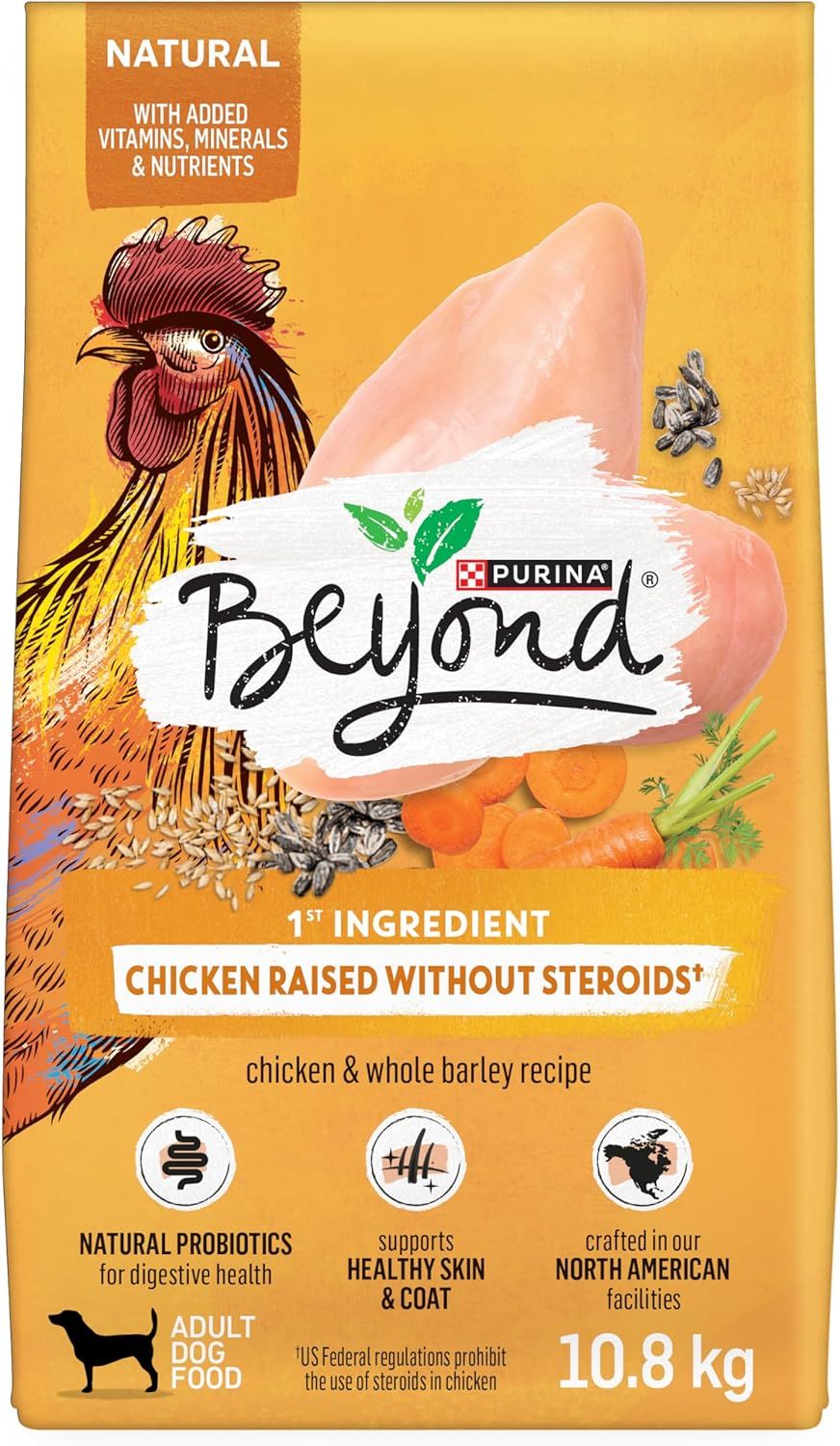 Natural Dry Dog Food, Farm-Raised Chicken &amp; Whole Barley