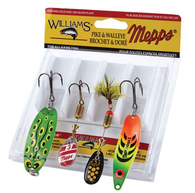 Mepps &amp; Williams Mixed Pike &amp; Walleye Lure Kit, 4-pk