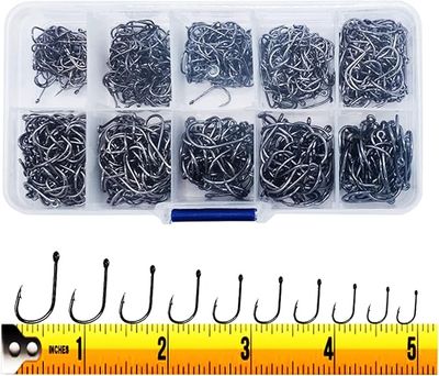 300PCS Steel Barbed Fishing Hooks