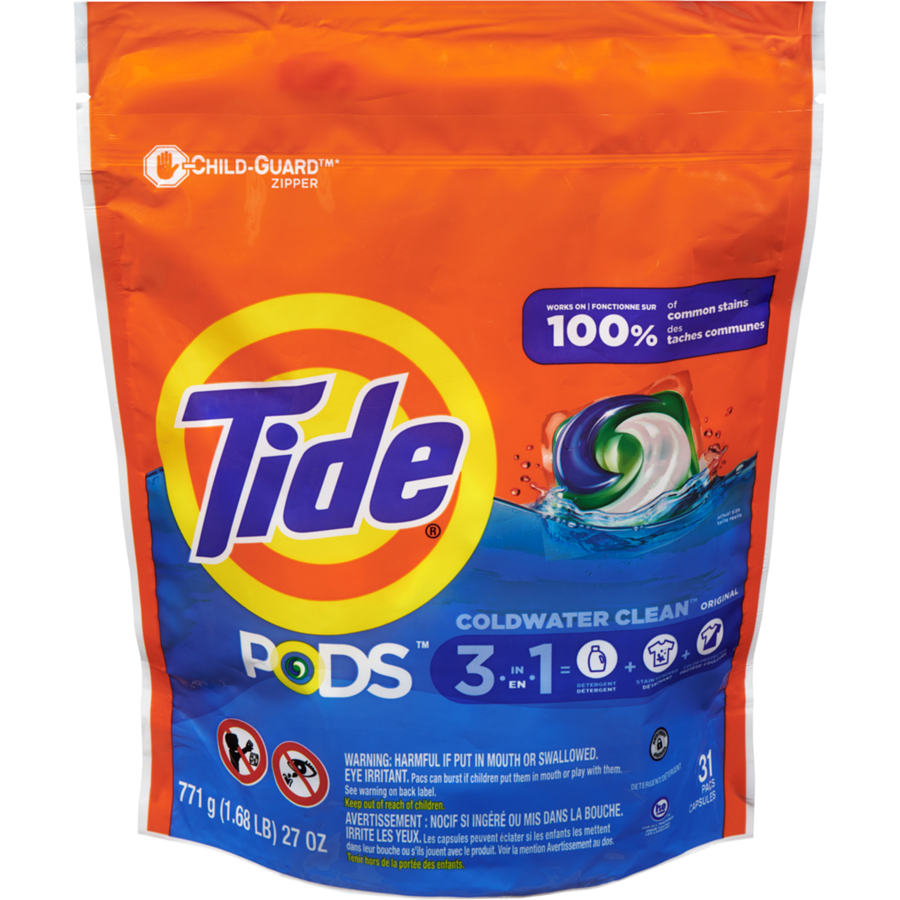Liquid Laundry Detergent Pods, Original, 31 Count