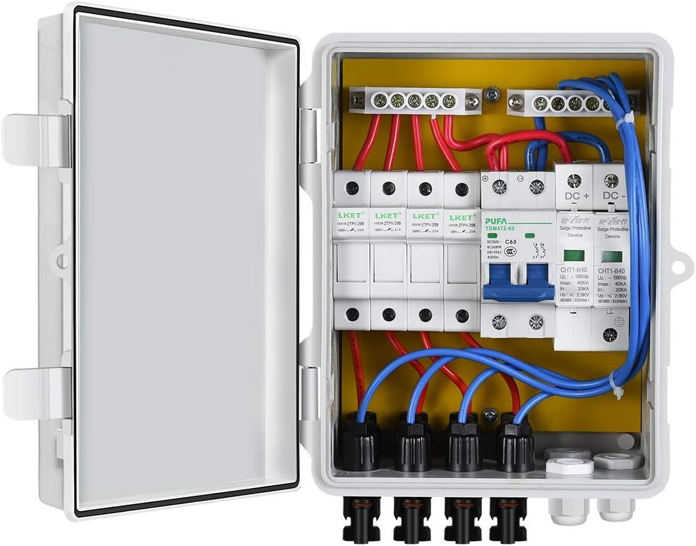 ECO-WORTHY 4 String PV Combiner Box for Solar Panels