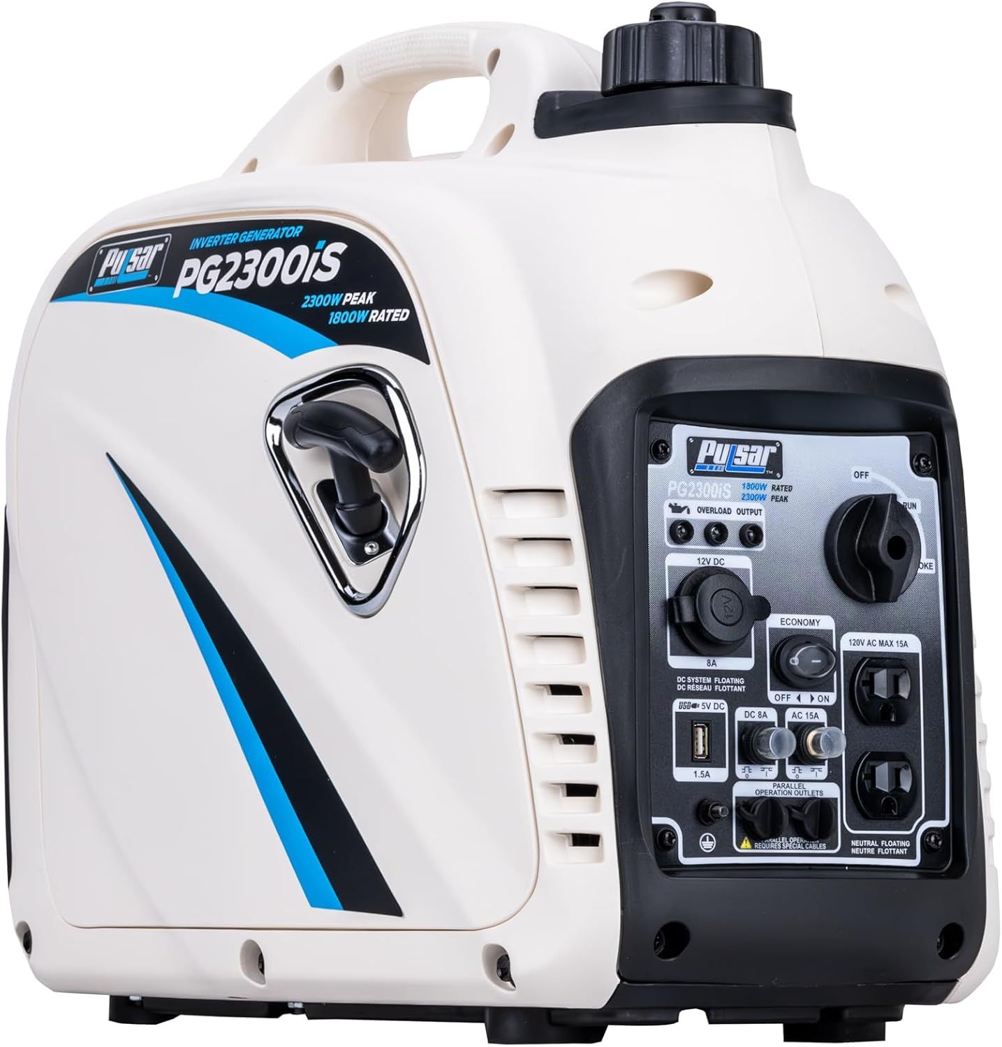 Portable Gas-Powered Quiet Inverter Generator with Parallel Capability &amp; USB 2,300W