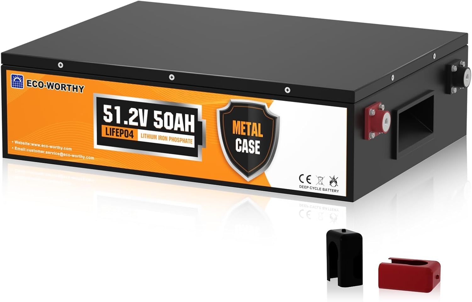 ECO-WORTHY LiFePO4 48V 50Ah Metal Case Battery with BMS