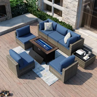 Conjunto de muebles de ratán para exterior