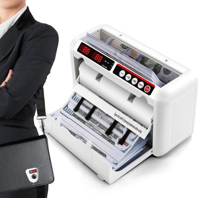 Battery Operated Bill Counter Machine, Portable Rechargeable Money Counter with UV MG Detection