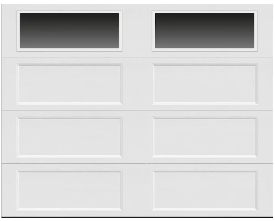Steel 9 ft. x 7 ft. 6.3 R-Value Insulated White Garage Door with Plain Windows