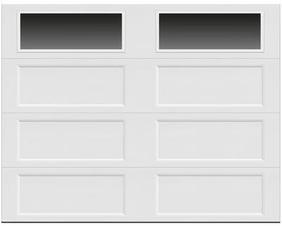 Steel 9 ft. x 7 ft. 6.3 R-Value Insulated White Garage Door with Plain Windows