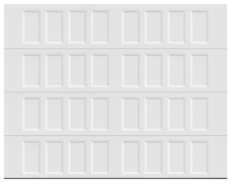 Steel 9 ft. x 7 ft. R-value 6.3 Insulated Solid White Garage Door