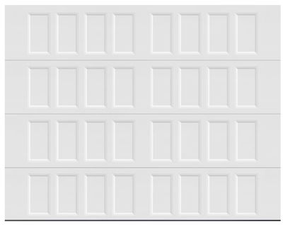 Steel 9 ft. x 7 ft. R-value 6.3 Insulated Solid White Garage Door